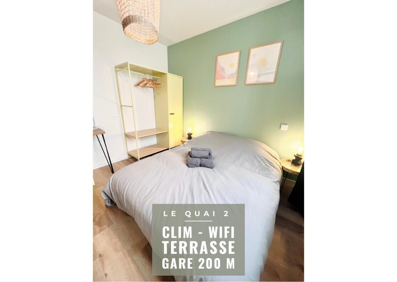 Le Quai 2 - Studio Neuf Calme Terrasse - Clim - Wifi - Gare A 200M Daire Agen Dış mekan fotoğraf